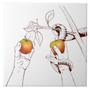 Adão e Eva com o cobra