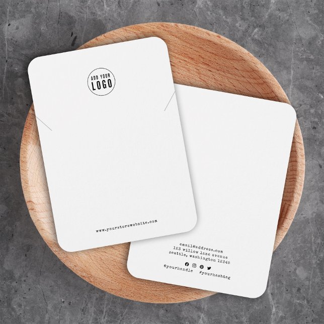 Add Logo Typewriter Necklace Display Card (Criador carregado)