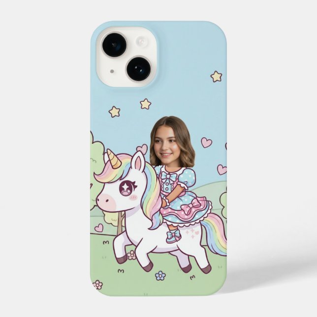 Add Your Head Ride a Unicorn Custom Photo (Verso)