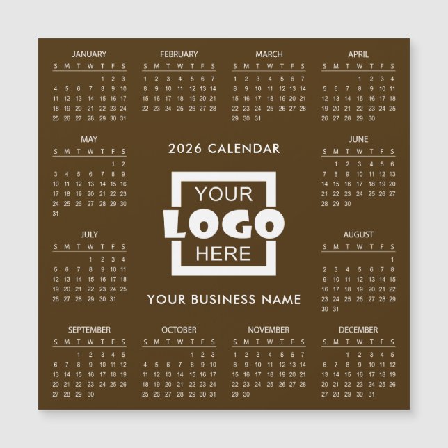 Add Your Own Business Logo 2026 Calendar | Magnet (Frente)
