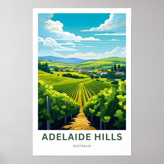 Adelaide Colinas Austrália Viagem Impressão (Frente)