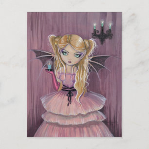 Adeline em cartão postal de fada vampira gótica co