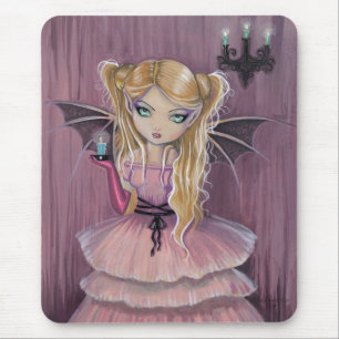 Adeline em Rosa Pequena Fada Vampira Goth Mousepad