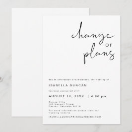ADELLA Convite de Mudança de Planos de Casamento M