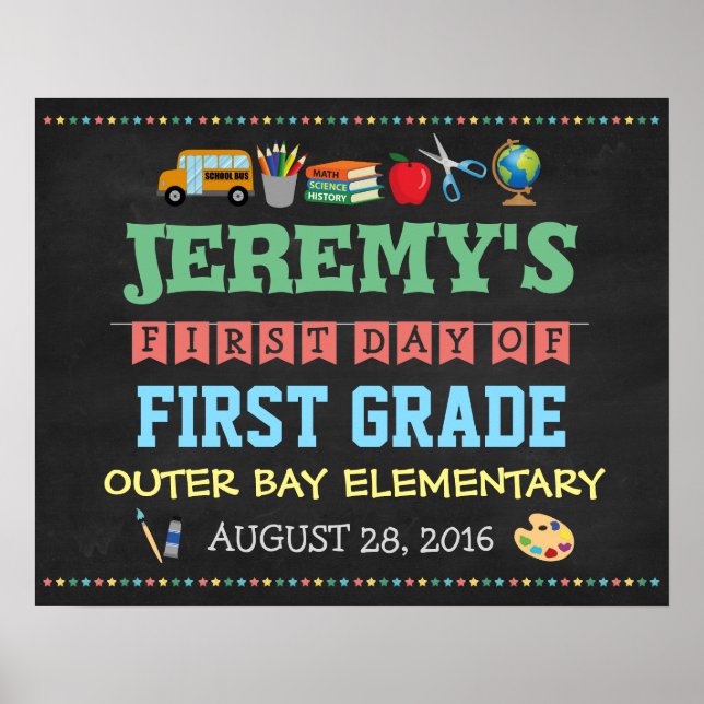 Adereços para Foto de Poster Infantil do Primeiro  (Frente)