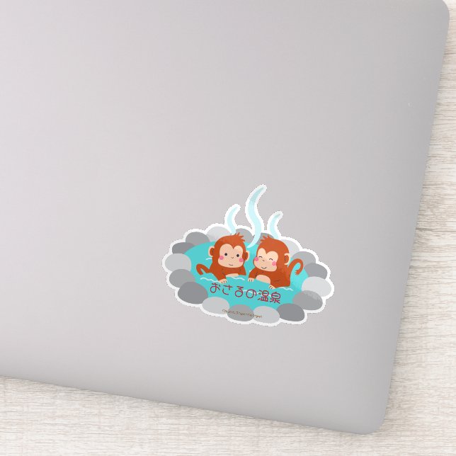 ADESIVO かわいいニホンザルと温泉ステッカー♡ (Detalhe)
