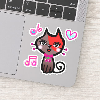 Adesivo キュートな赤茶ねこ Cute red brown cat. シール