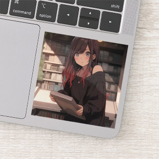 Adesivo 図書館女子のステッカーシール｜寿司娘 generativeai