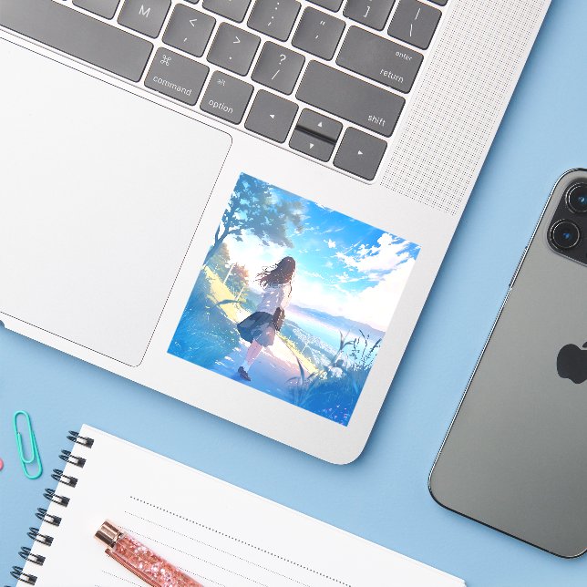 Adesivo 後ろ姿JKシール｜寿司娘 GenerativeAI (Notebook com iPhone)