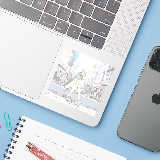 Adesivo 手を振るJKシール｜寿司娘 Seal GenerativeAI (Notebook com iPhone)