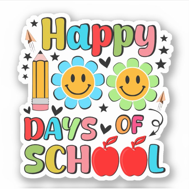 Adesivo 100 dias de escola. apreciação de professores.prof (Frente)