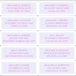 Adesivo 10 Lavanda Mística de Endereço de Convidado Indivi