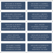 10 Nome de Convidado Individual Endereço Azul Míst