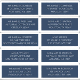 Adesivo 10 Nome de Convidado Individual Endereço Azul Míst