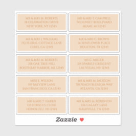 Adesivo 10 Nome de Convidado Individual Endereço Champagne