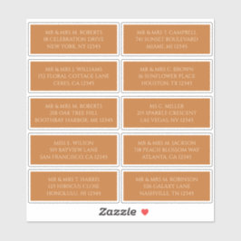 Adesivo 10 Nome de Convidado Individual Endereço Champagne