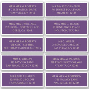 Adesivo 10 Nome de Convidado Individual Endereço Místico R