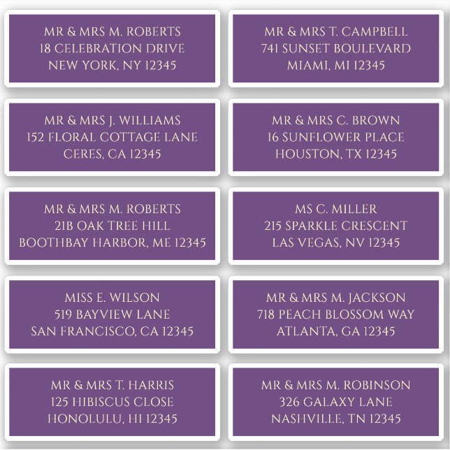 Adesivo 10 Nome de Convidado Individual Endereço Místico R (Frente)