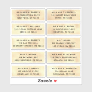 Adesivo 10 Nome de Convidado Individual Endereço Parte Ca