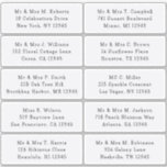 Adesivo 10 Nome de Convidado Individual Endereço Parte Cas<br><div class="desc">10 Autocolantes de Nome de Convidado Individuais Os adesivos Black White Script do Partido de Endereços Negra de Casamento contêm 10 adesivos com o nome de convidado individual e o endereço em cada adesivo em preto sobre um fundo de marfim. Também perfeito para Natal e Cartões de natal, convites de...</div>