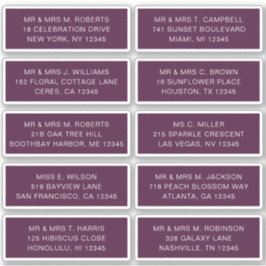 Adesivo 10 Nome de Convidado Individual Endereço Parte Cas