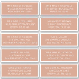 Adesivo 10 Nome de Convidado Individual Endereço Parte Cas