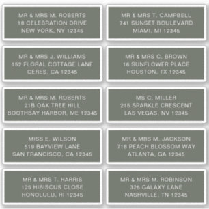 Adesivo 10 Nome de Convidado Individual Endereço Parte Cas