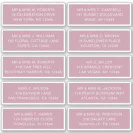 Adesivo 10 Nome de Convidado Individual Endereço Parte Cas