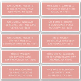 Adesivo 10 Nome de Convidado Individual Endereço Parte Cas