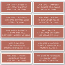 Adesivo 10 Nome de Convidado Individual Endereço Parte Cas