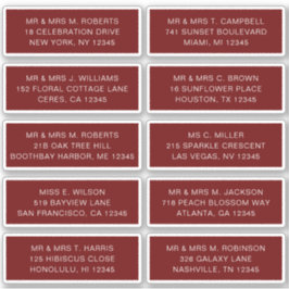 Adesivo 10 Nome de Convidado Individual Endereço Partido C