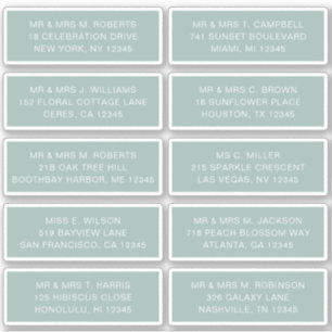 Adesivo 10 Nome de Convidado Individual Endereço Partido C