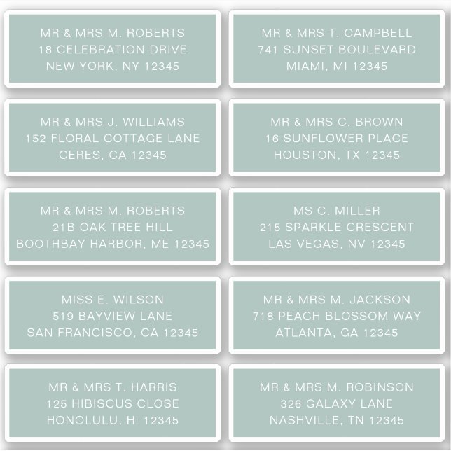 Adesivo 10 Nome de Convidado Individual Endereço Partido C (Frente)