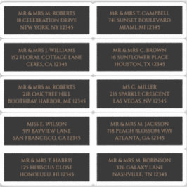 Adesivo 10 Nome de Convidado Individual Endereço Preto Mís