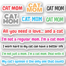 Adesivo 11 citações de mãe cúbicas de PCS | Gato Engraçado