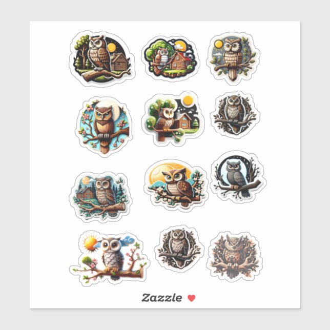 Adesivo 12 Autocolantes Diferentes (Folha)