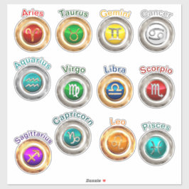 Adesivo 12 Sinais Zodiac Totalmente Personalizáveis