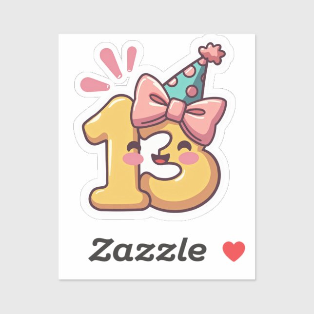 Adesivo 13 Birthday Sticker (Folha)
