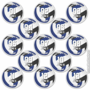 Adesivo 13 cores de equipe de atletas de volei clube azul