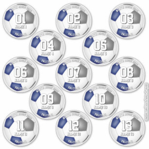 Adesivo 13 jogadores de futebol conjunto de cores da equip