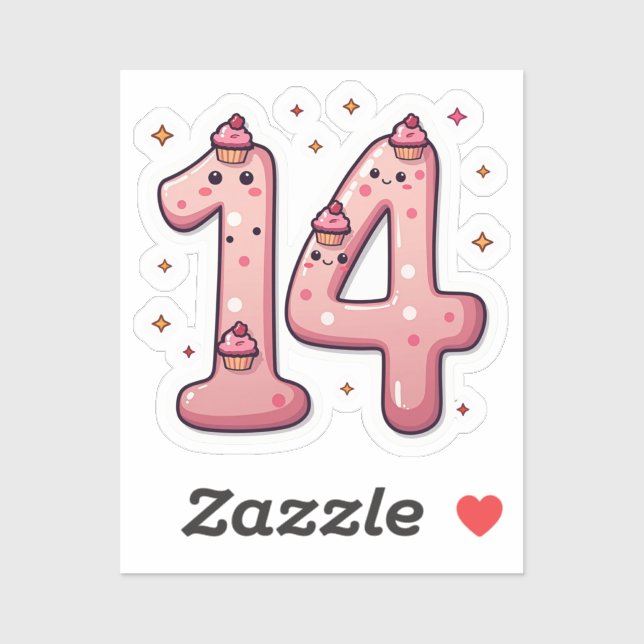 Adesivo 14 Birthday Sticker (Folha)