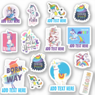 Adesivo 14 x Formado pela UNICORN Cute Kawaii Dab Emoji