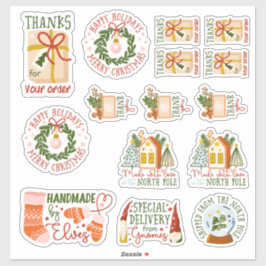 Adesivo 15 Embalagens de Natal para pequenas empresas/arte