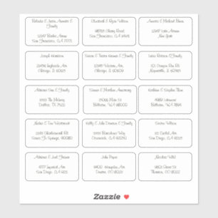 Adesivo 15 Endereço de Nome de Convidado Individual