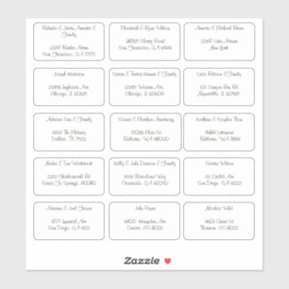 Adesivo 15 Endereço de Nome de Convidado Individual