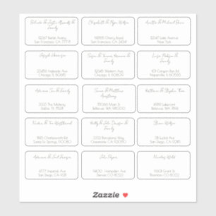 Adesivo 15 Endereço do Convidado de Casamento Individual S