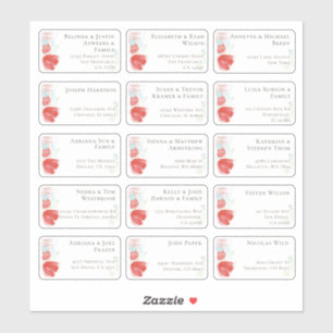 Adesivo 15 Vinheta de Endereços de Nome de Convidado de Ca