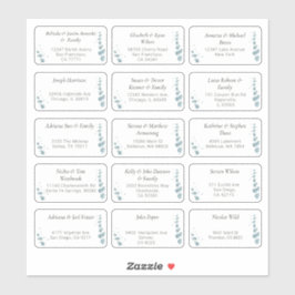 Adesivo 15 Vinheta de Endereços de Nome de Convidado de Ca