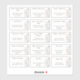 Adesivo 15 Vinheta de Endereços de Nome de Convidado de Ca