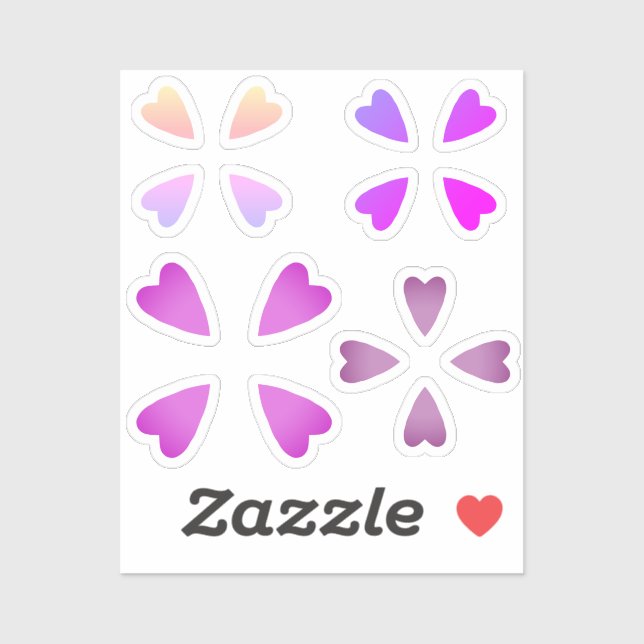 Adesivo 16 Corações pequenos (Folha)